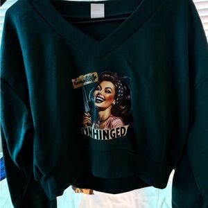 No Boundaries Forest Green Unhinged Graphic Sweatshirt